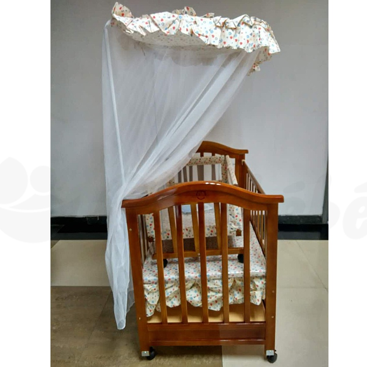 Lit Bébé à Barreaux en Bois avec tiroir 66 x 120 cm – Avec Matelas -  CoinBébé
