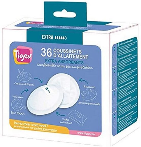 36 Coussinets d’allaitement ultra absorbants -TIGEX
