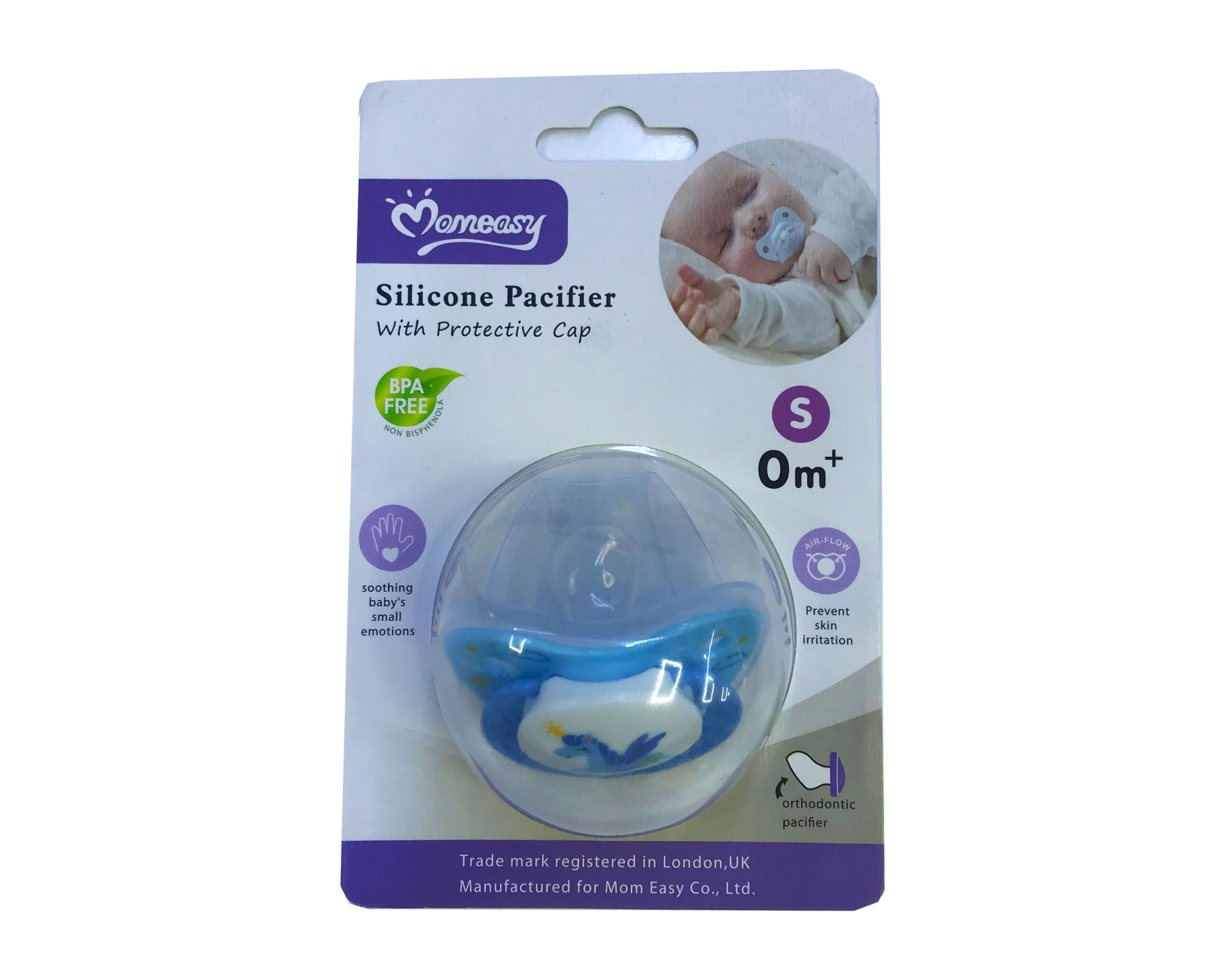 Sucette Momeasy 0m+ Type orthodontique – Blue