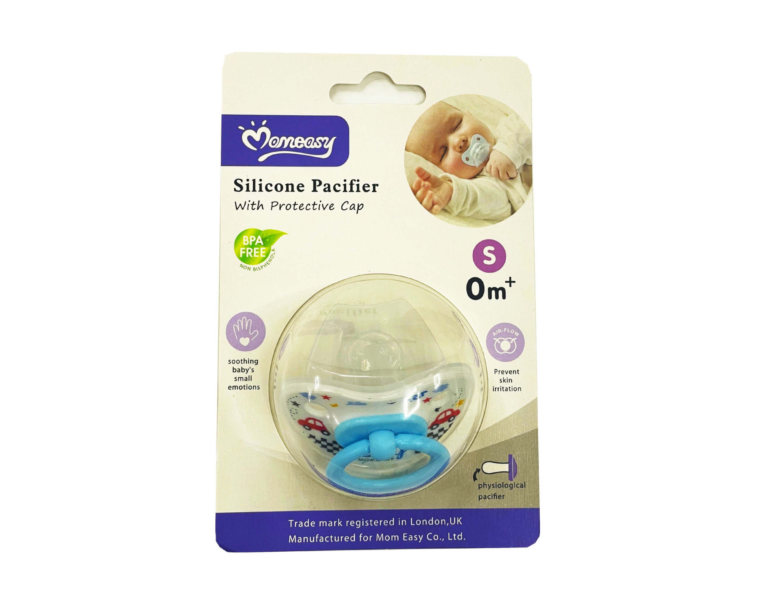 Sucette Momeasy 0m+ Type Physiologique – Blue