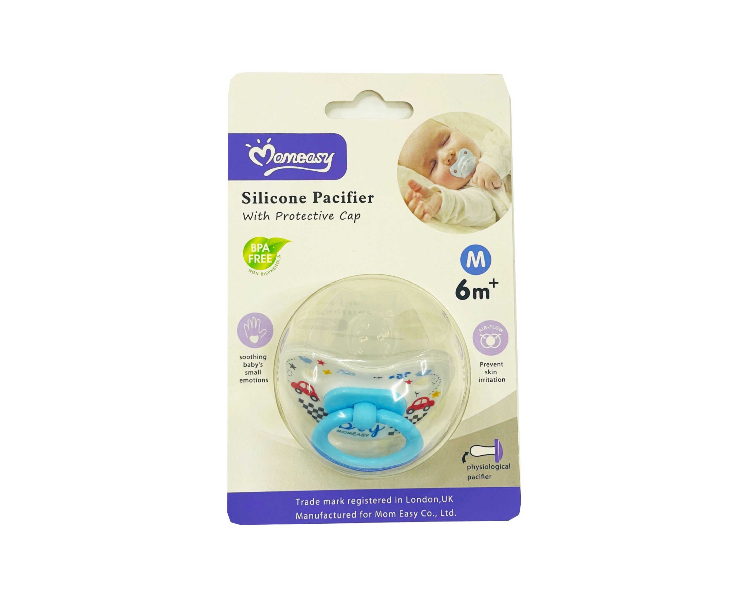 Sucette Momeasy 6m+ Type Physiologique – Blue